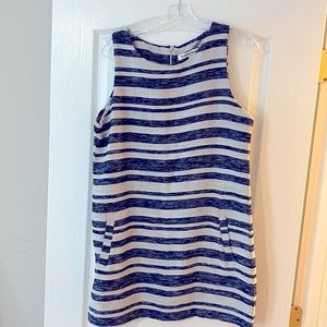 cupcakes & cashmere blue striped shift dress, Size L
